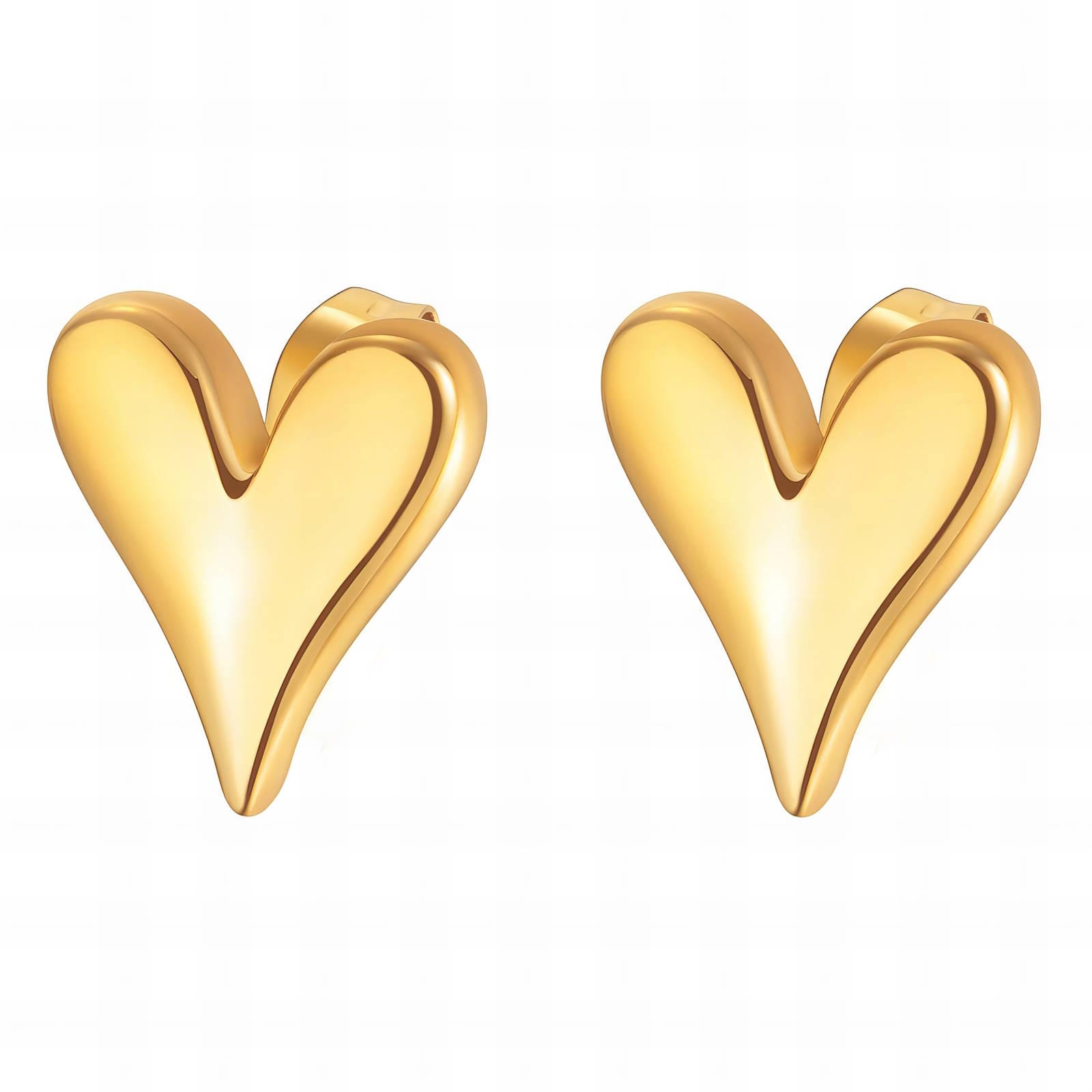 Cercei Inimioare placați cu aur 18K – 1.2 × 1.4 cm
