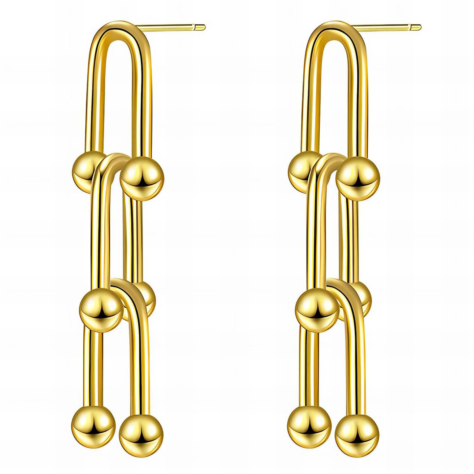 Cercei Statement geometrici aurii placați cu aur 18K
