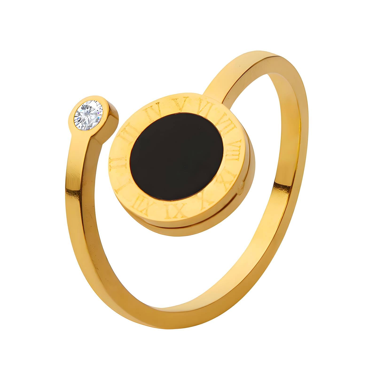 Inel reglabil Tempo cu zirconiu cubic placat cu aur 18K