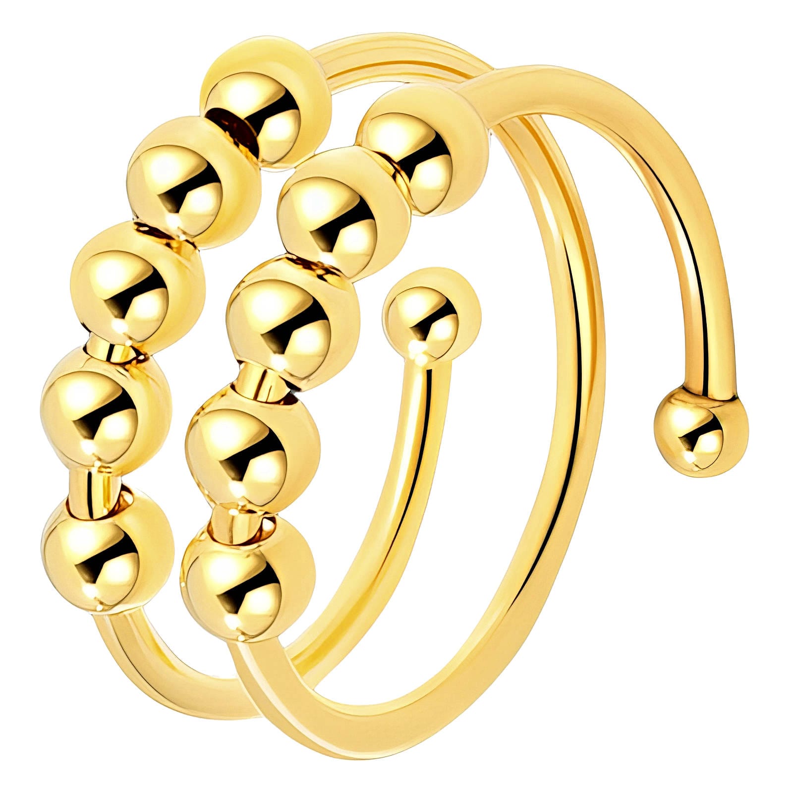 Inel reglabil dublu Minimalist placat cu aur 18K
